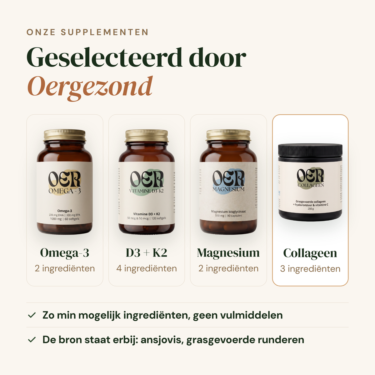 Grasgevoerde Rundercollageen: geselecteerd
