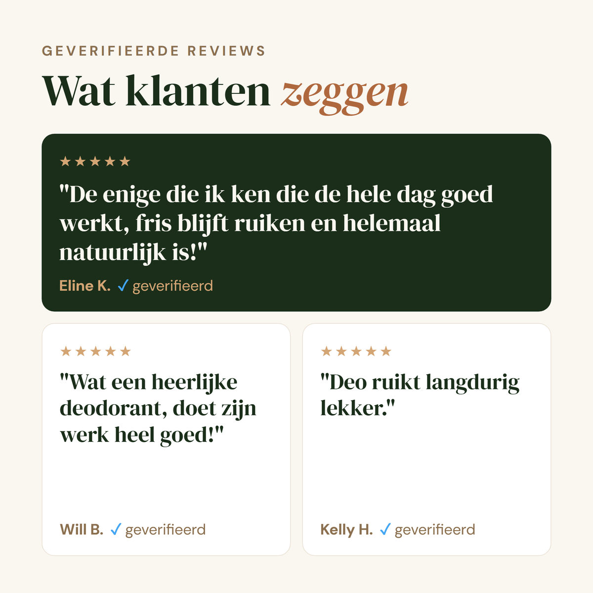 Deodorant: echte klanten