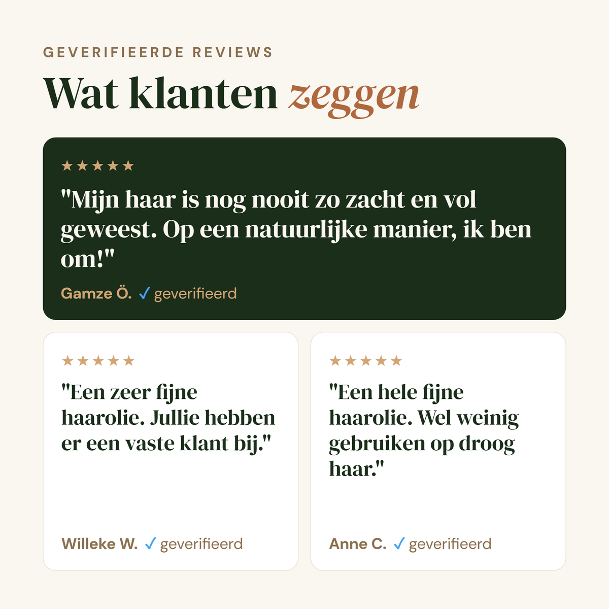 Haarolie: echte klanten