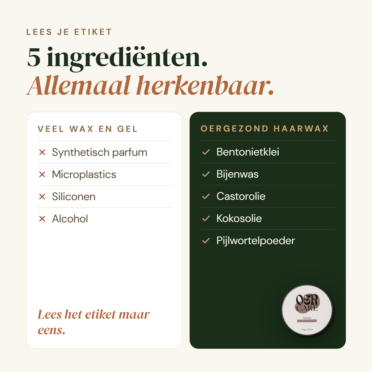 Haarwax: vergelijking