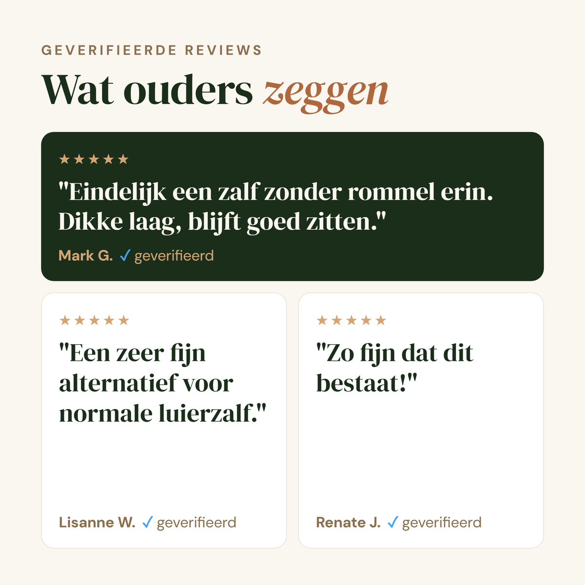 Luierzalf: echte klanten