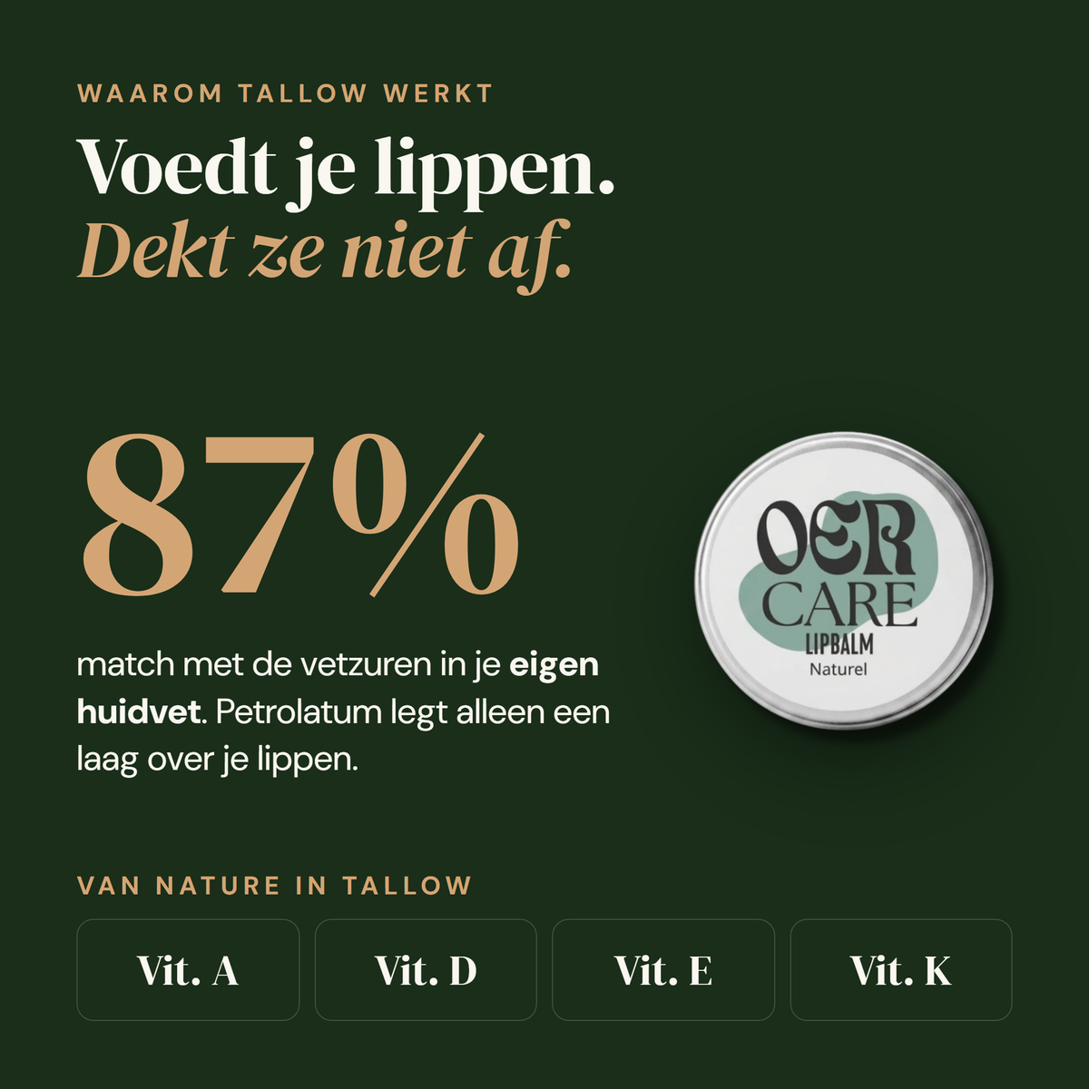 Lippenbalsem: voedt niet afdekken