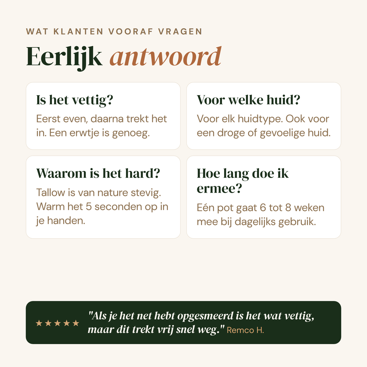 Eerlijke antwoorden op veelgestelde vragen over de Oercrème