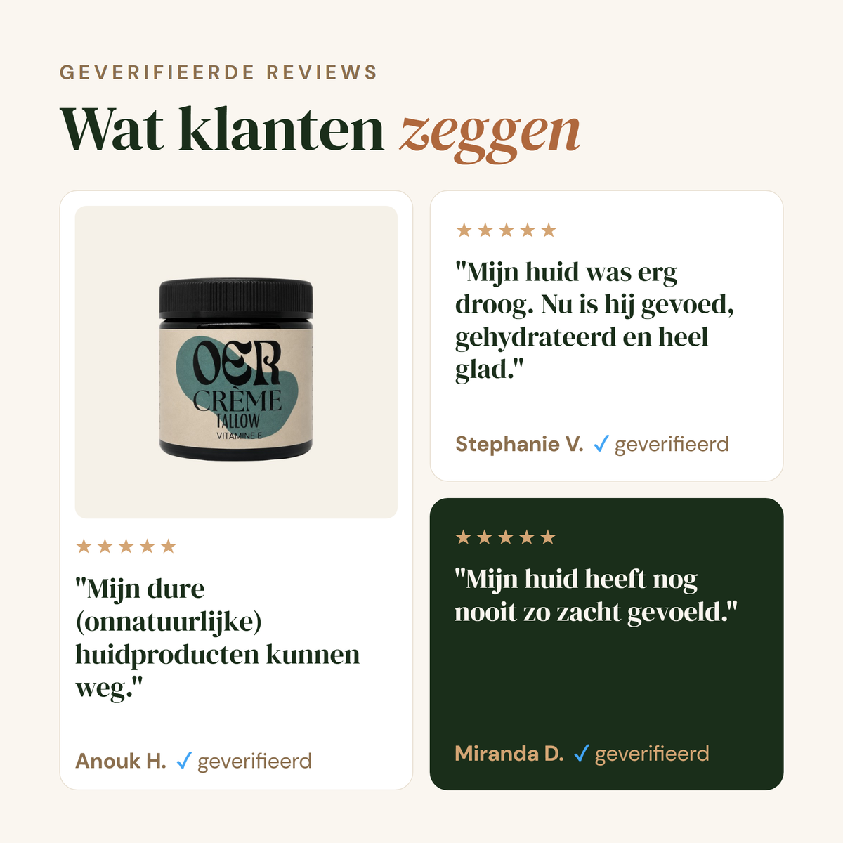 Oercrème Vitamine E: echte klanten