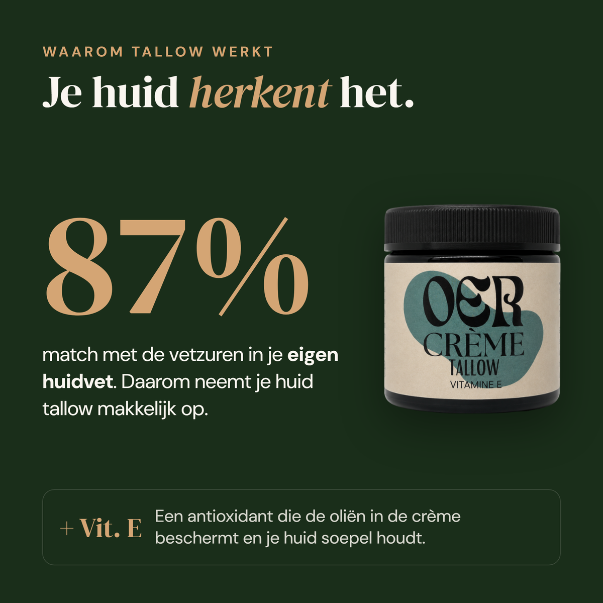 Oercrème Vitamine E: huid herkent het